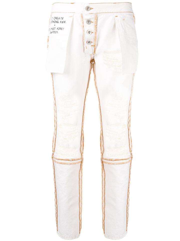 Unravel Project Reversed Distressed Jeans - White