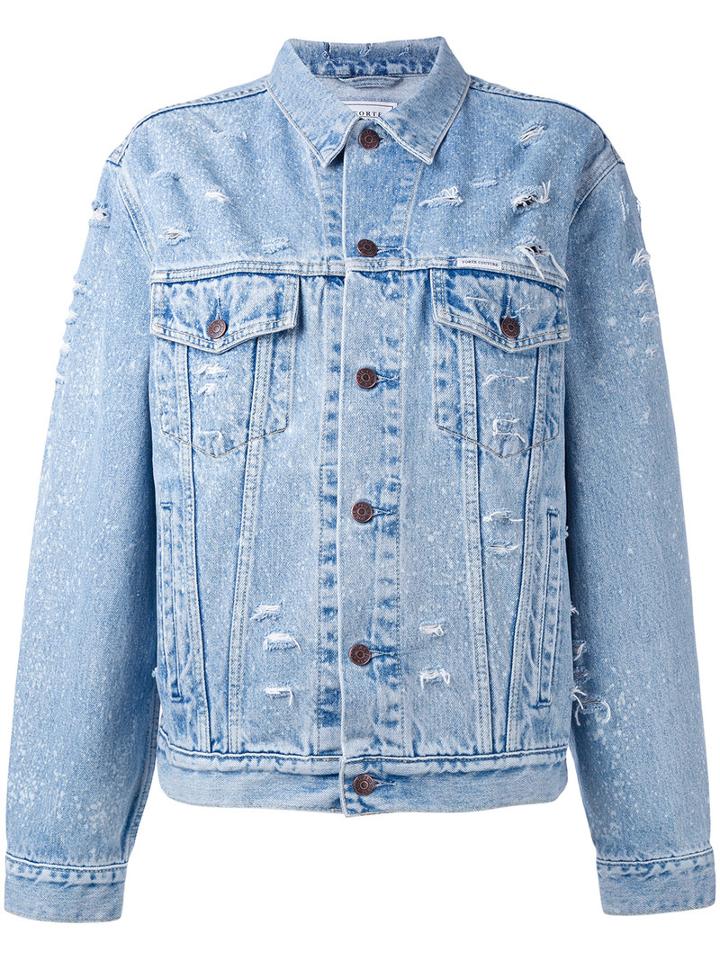 Forte Couture - Sequin Slogan Denim Jacket - Women - Cotton - M, Blue, Cotton