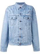 Forte Couture - Sequin Slogan Denim Jacket - Women - Cotton - M, Blue, Cotton