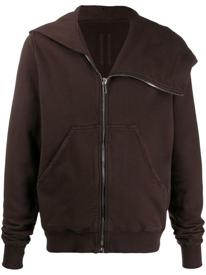 Rick Owens Drkshdw Loose Fit Asymmetric Hoodie - Brown