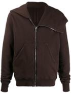 Rick Owens Drkshdw Loose Fit Asymmetric Hoodie - Brown