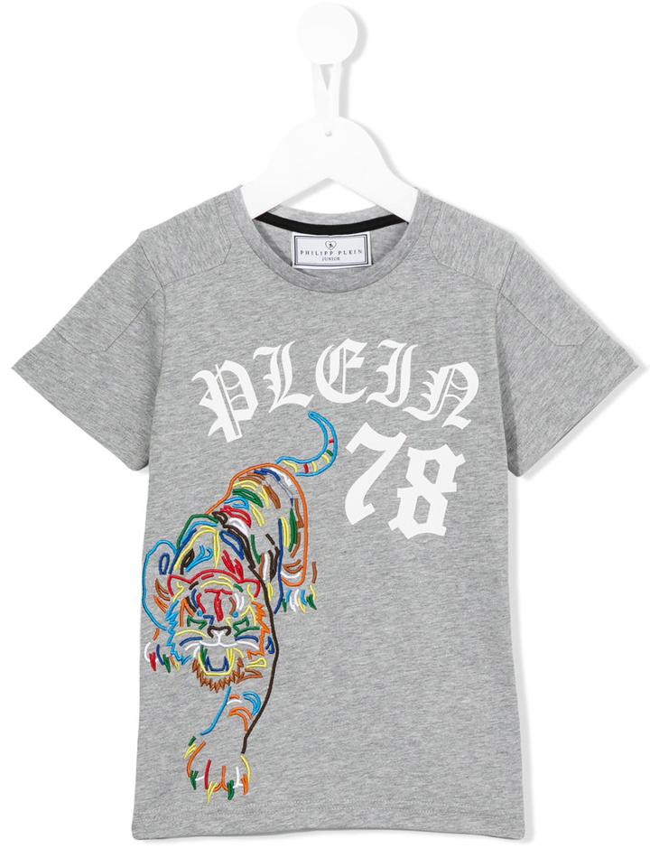 Philipp Plein Kids Embroidered Printed T-shirt, Toddler Boy's, Size: 4 Yrs, Grey