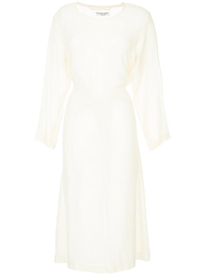 Comme Des Garçons Vintage Sheer Tied Maxi Dress - White