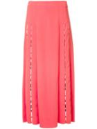Emilio Pucci Pleated A-line Skirt, Women's, Size: 38, Yellow/orange, Rayon