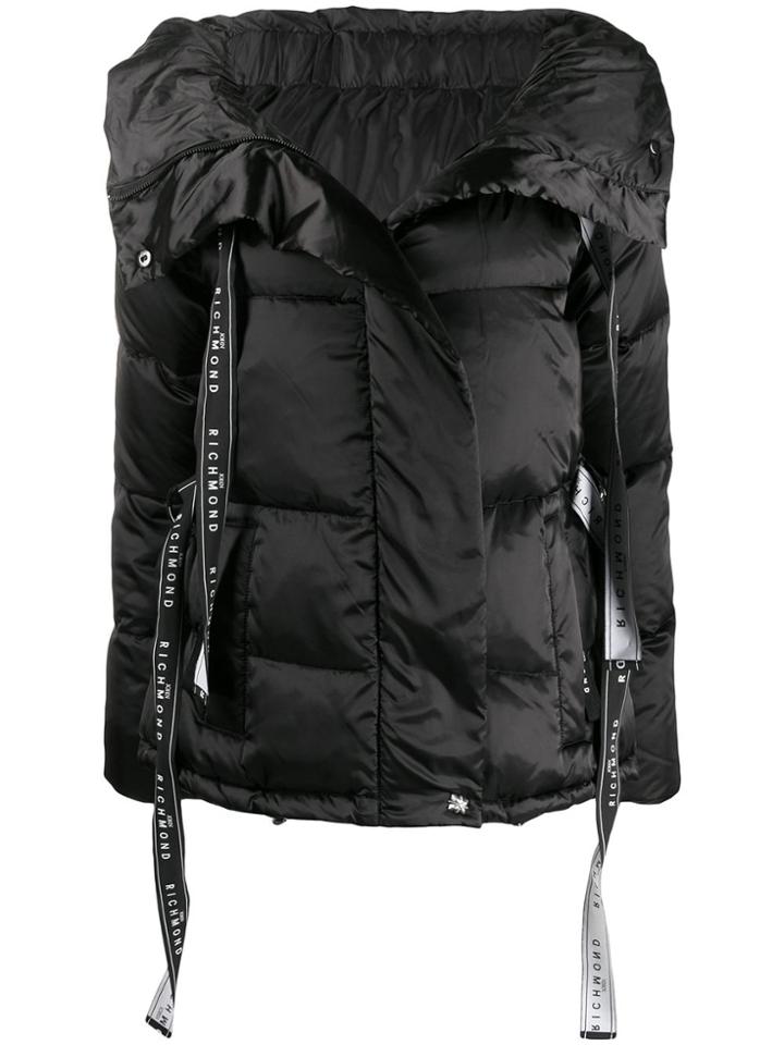 John Richmond Hooded Padded Jacket - Black