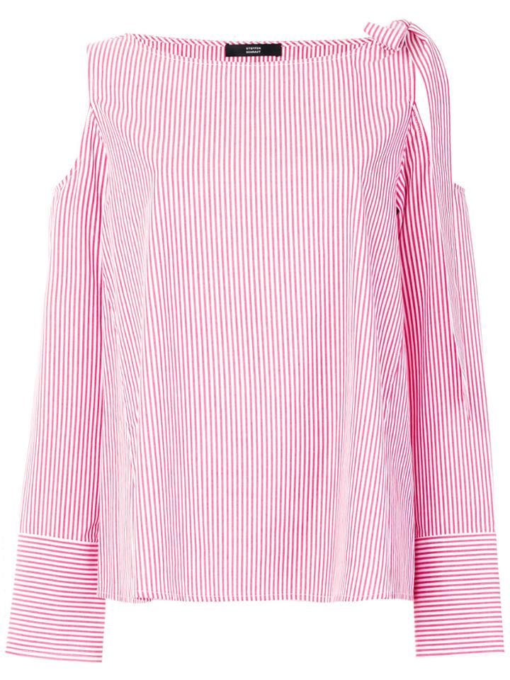 Steffen Schraut Striped Bow Blouse - Red