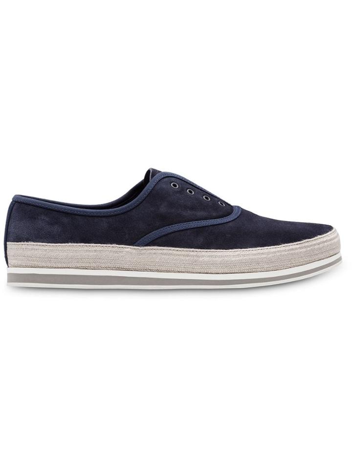 Prada Laceless Slip-on Sneakers - Blue