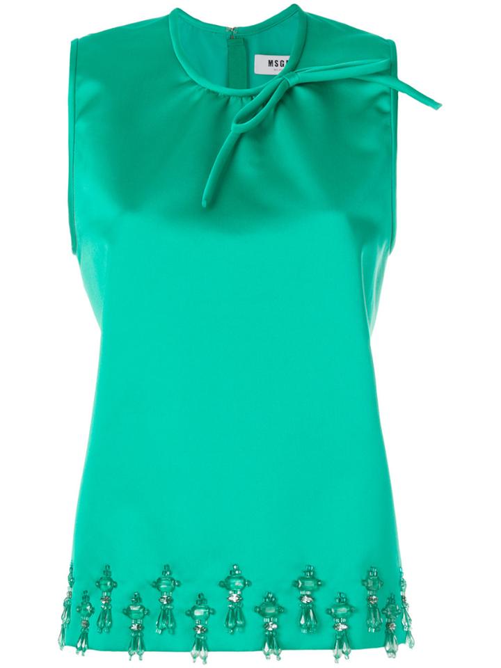 Msgm Embellished Top - Green