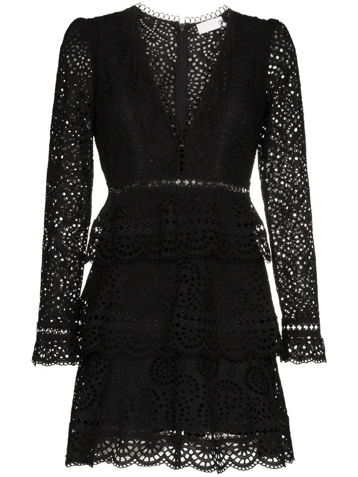 Zimmermann Tali Tiered Swirl Dress - Black