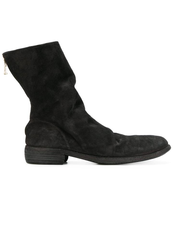 Guidi Relaxed Zipped Boots - Black