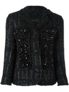 Simone Rocha Embellished Tweed Jacket - Black