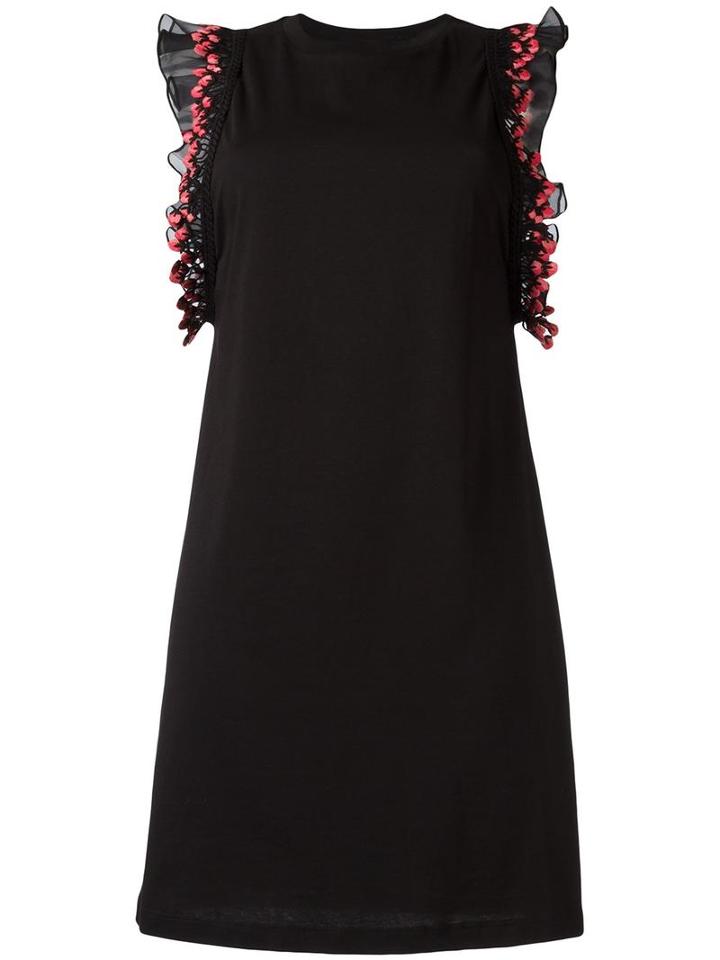 Giamba Floral Embroidery Dress, Women's, Size: 42, Black, Cotton/silk