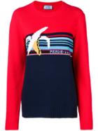 Prada Banana Intarsia Wool Sweater - Red
