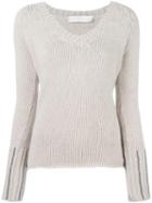 Giada Benincasa V Neck Jumper, Women's, Size: Medium, Nude/neutrals, Wool