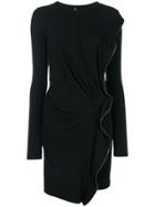 Plein Sud Zip Embellished Sweater Dress - Black