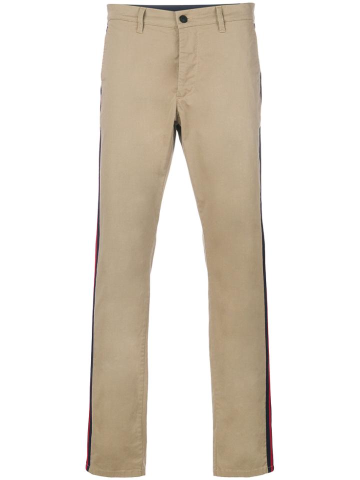 Hydrogen Chic Striped Chino Trousers - Nude & Neutrals