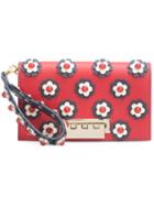 Zac Zac Posen - Flower Embellished Clutch - Women - Calf Leather - One Size, Red, Calf Leather