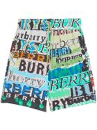 Burberry Printed Shorts - Green