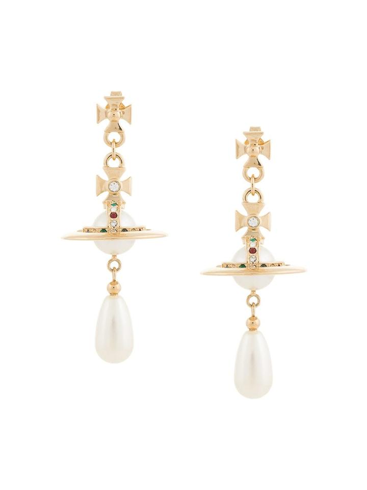 Vivienne Westwood Pearl Drop Earrings - Gold