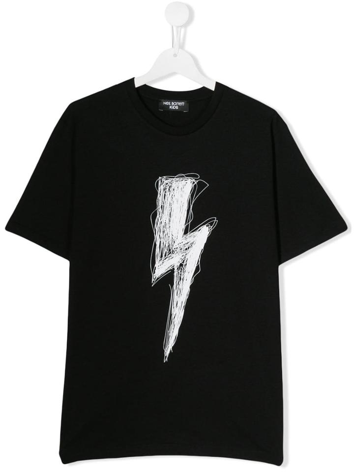Neil Barrett Kids Teen Print T-shirt - Black