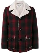 Saint Laurent Faux Shearling Checked Coat