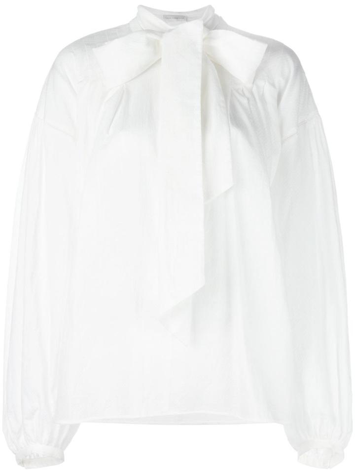 Faith Connexion Loose-fit Tied Neck Blouse - White