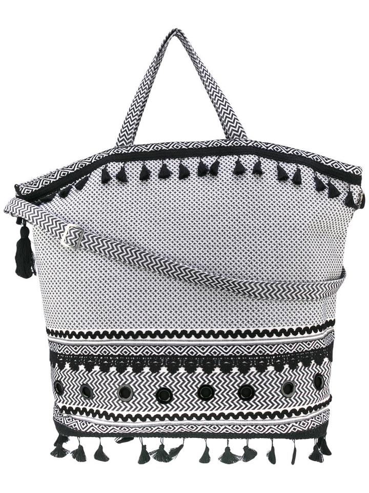 Dodo Bar Or - Embroidered Oversized Tote - Women - Cotton - One Size, Black, Cotton