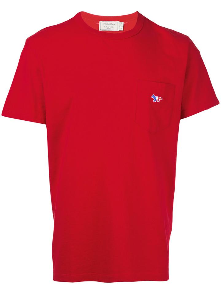 Maison Kitsuné - Chest Pocket T-shirt - Men - Cotton - M, Red, Cotton
