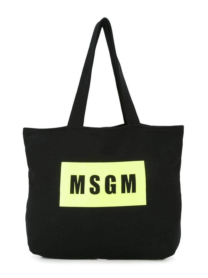Msgm Kids - Branded Shoulder Bag - Kids - Cotton - One Size, Girl's, Black