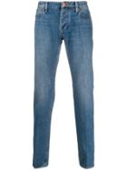 Emporio Armani Logo Plaque Mid-rise Straight-leg Jeans - Blue