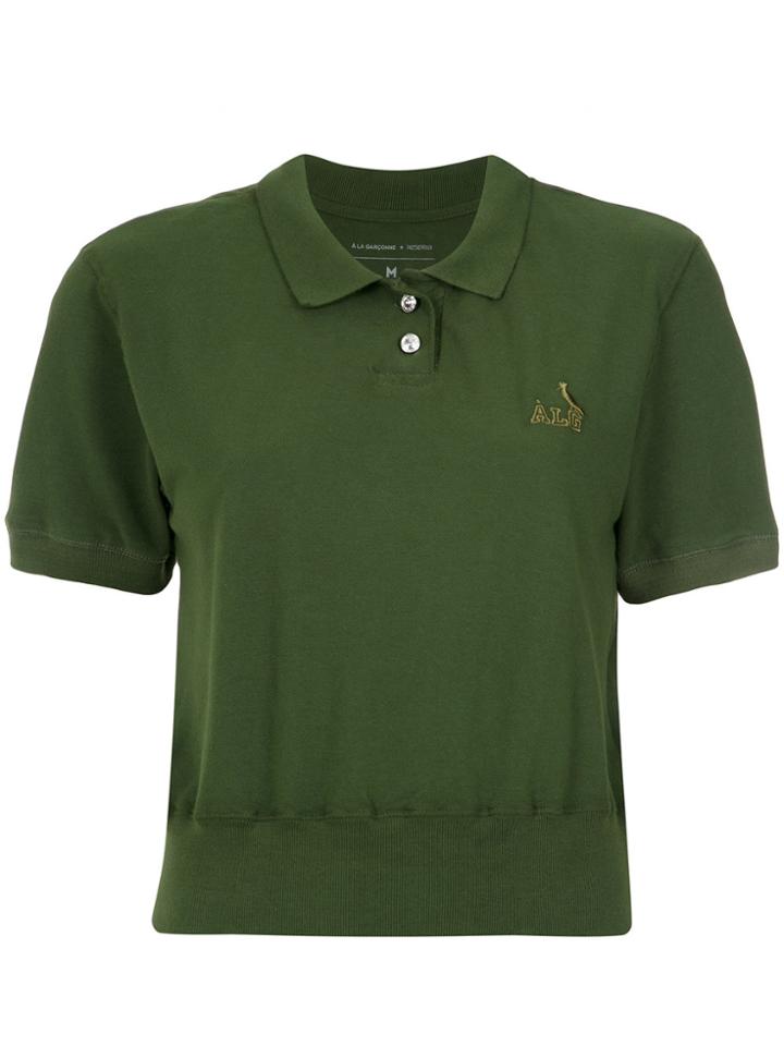 À La Garçonne Cropped Polo Shirt - Green