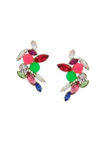 Shourouk Crystal Earrings - Pink
