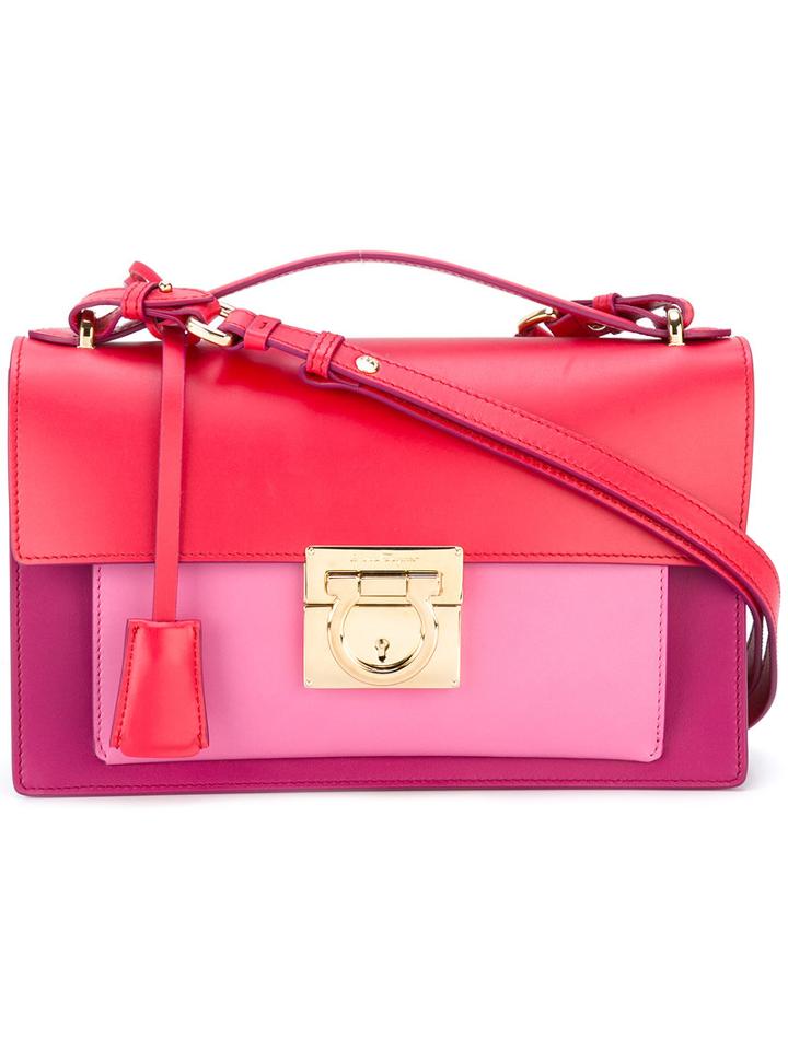 Salvatore Ferragamo Aileen Shoulder Bag, Women's, Pink/purple, Calf Leather