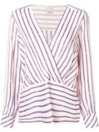 Pinko Striped V-neck Blouse - White