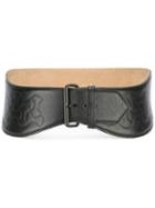 Alaïa Vintage High Waist Embossed Belt, Women's, Size: 70, Black