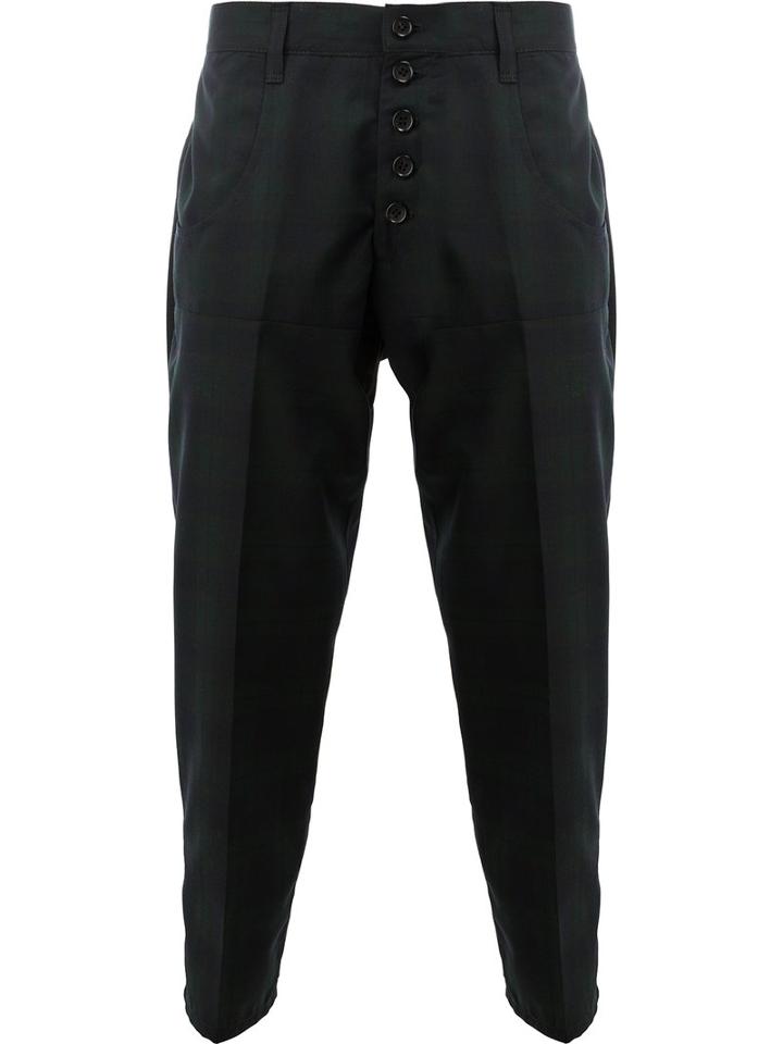 Christopher Nemeth Cropped Tailored Trousers, Men's, Size: Medium, Black, Polyester/cupro/wool
