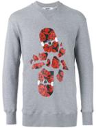 Msgm Skateboard Print Sweatshirt, Men's, Size: Small, Grey, Cotton/viscose