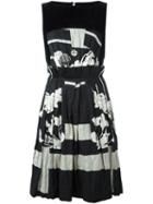 Antonio Marras Floral Print Dress, Women's, Size: 42, Black, Acetate/viscose/cotton/metal
