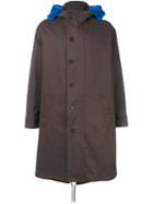 Neil Barrett Single Breasted Coat, Men's, Size: 48, Brown, Cotton/spandex/elastane/lamb Skin/polyester
