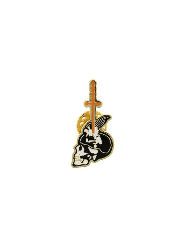 Undercover Skull Enamelled Pin - Black