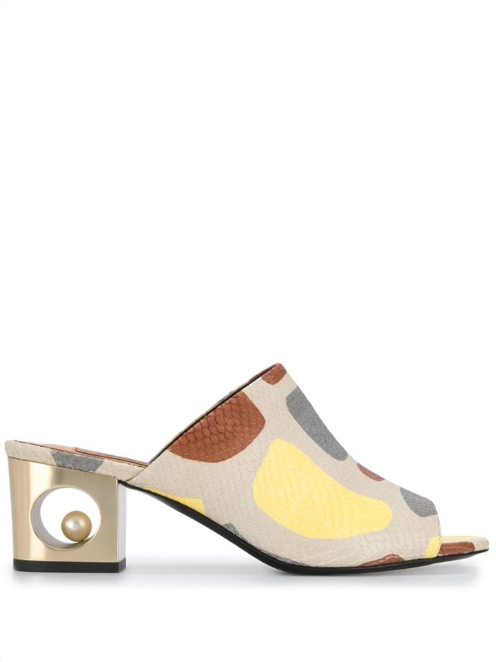 Coliac Snake-effect Mules - Neutrals