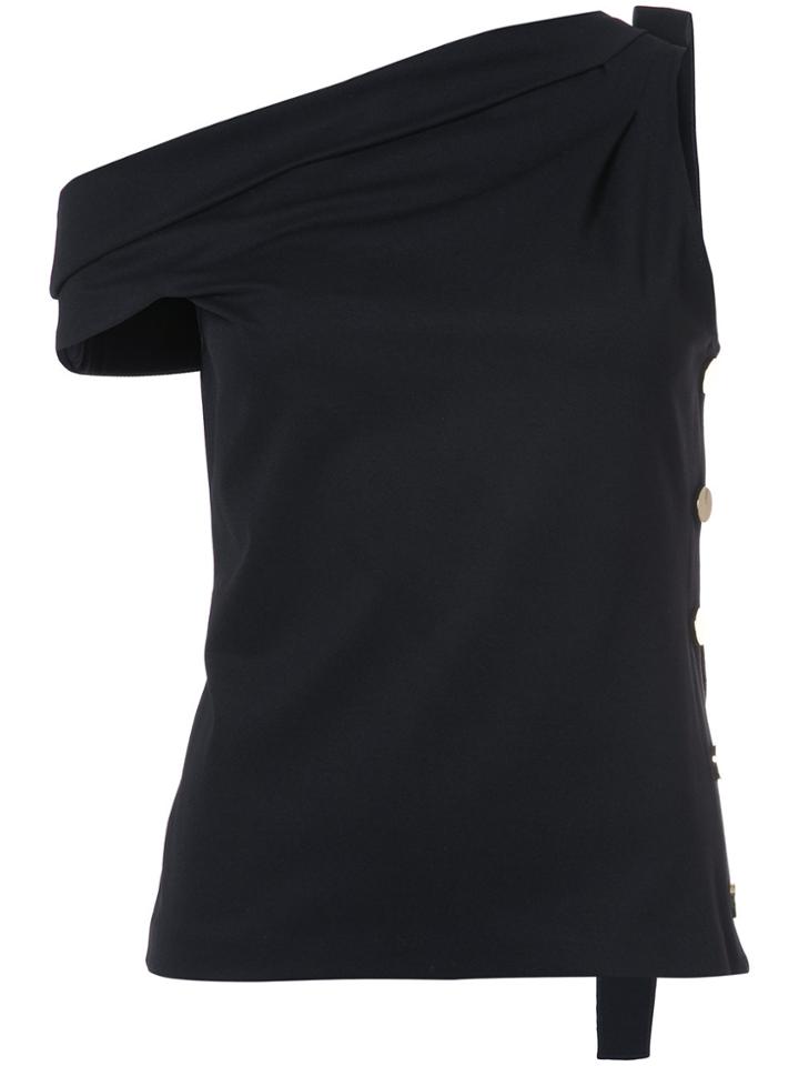 Derek Lam 10 Crosby One Shoulder Top - Black