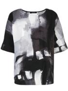 Natori Printed T-shirt Top - Black