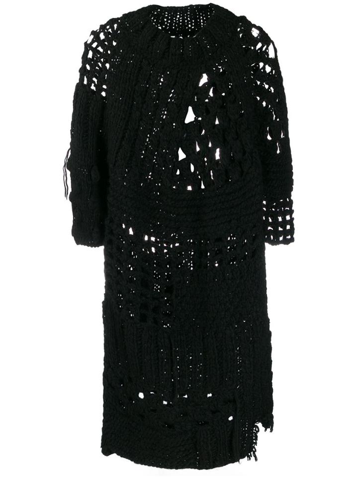 Mm6 Maison Margiela Open-knit Dress - Black