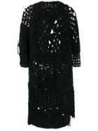 Mm6 Maison Margiela Open-knit Dress - Black