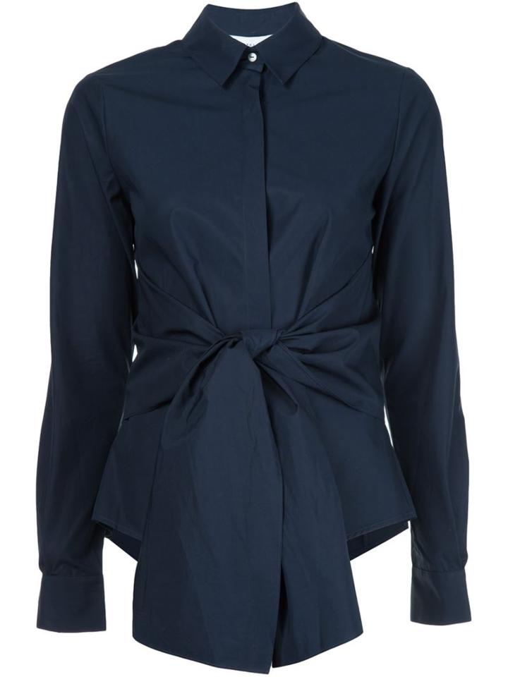 Derek Lam 10 Crosby Knot Detail Poplin Shirt, Women's, Size: 12, Blue, Cotton