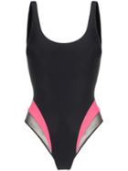 Heron Preston Striped Low Back Swimsuit - Black
