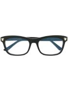 Cartier Panther Head Detail Glasses - Black