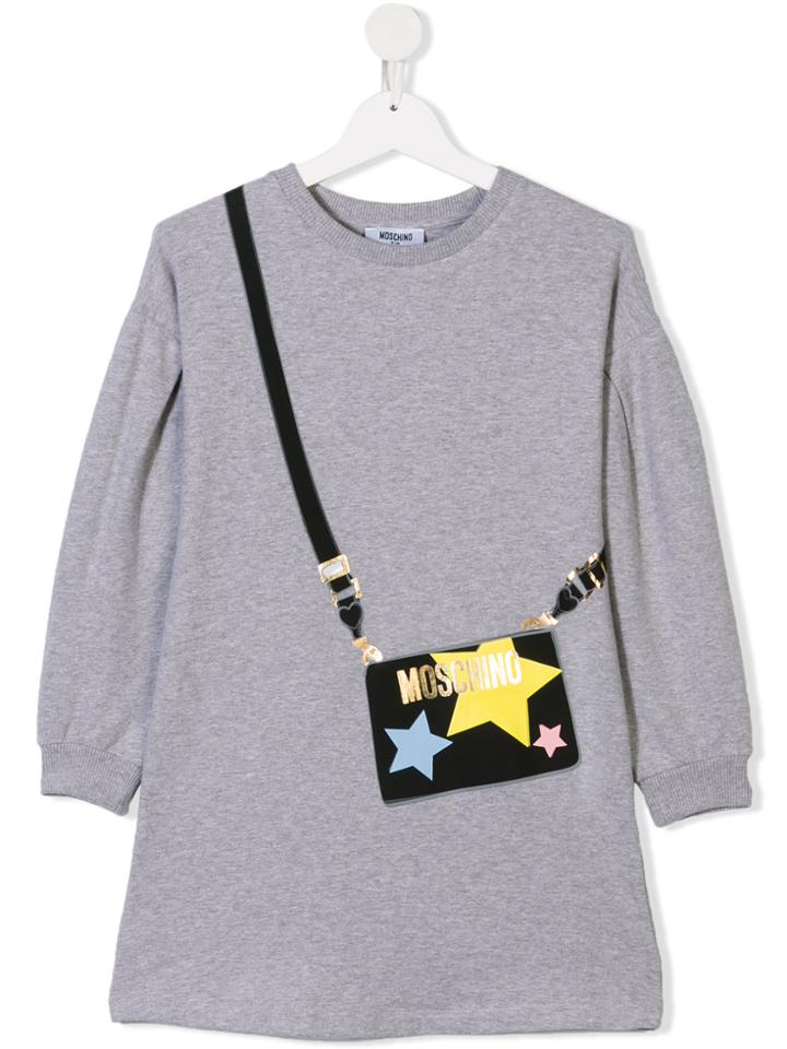 Moschino Kids Teen Bag Print Dress - Grey