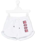 Msgm Kids Logo Appliqué Shorts, Girl's, Size: 6 Yrs, White